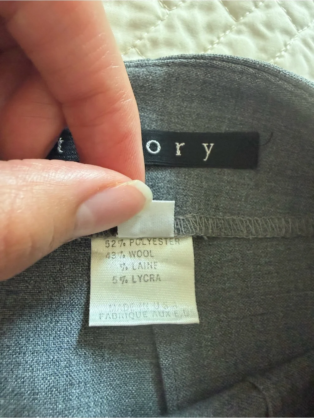 Theory Gray Wool Blend Pencil Skirt Size 6 Career Office Classic